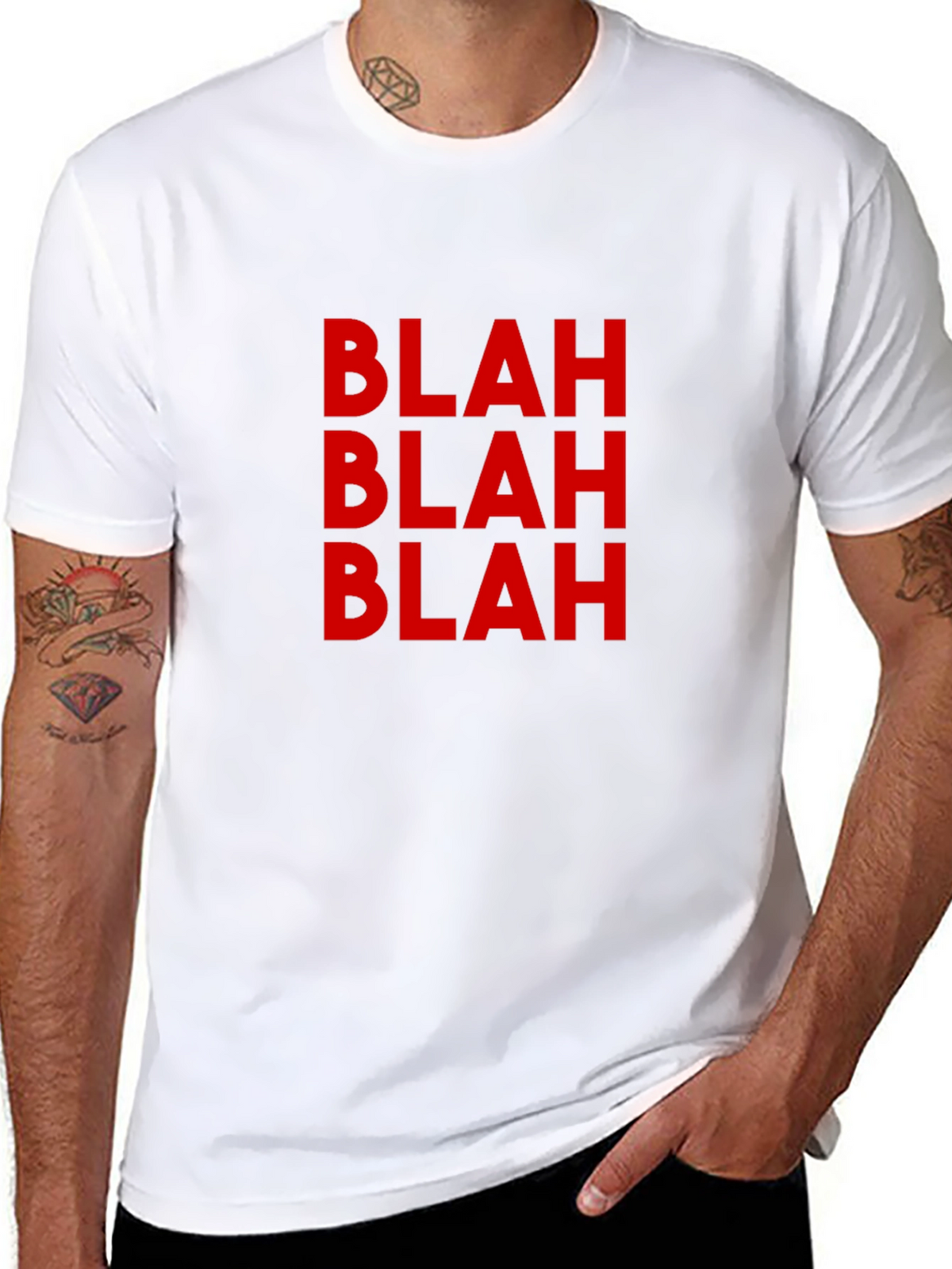 Blah Graphic Tee - Casual Black T-Shirt