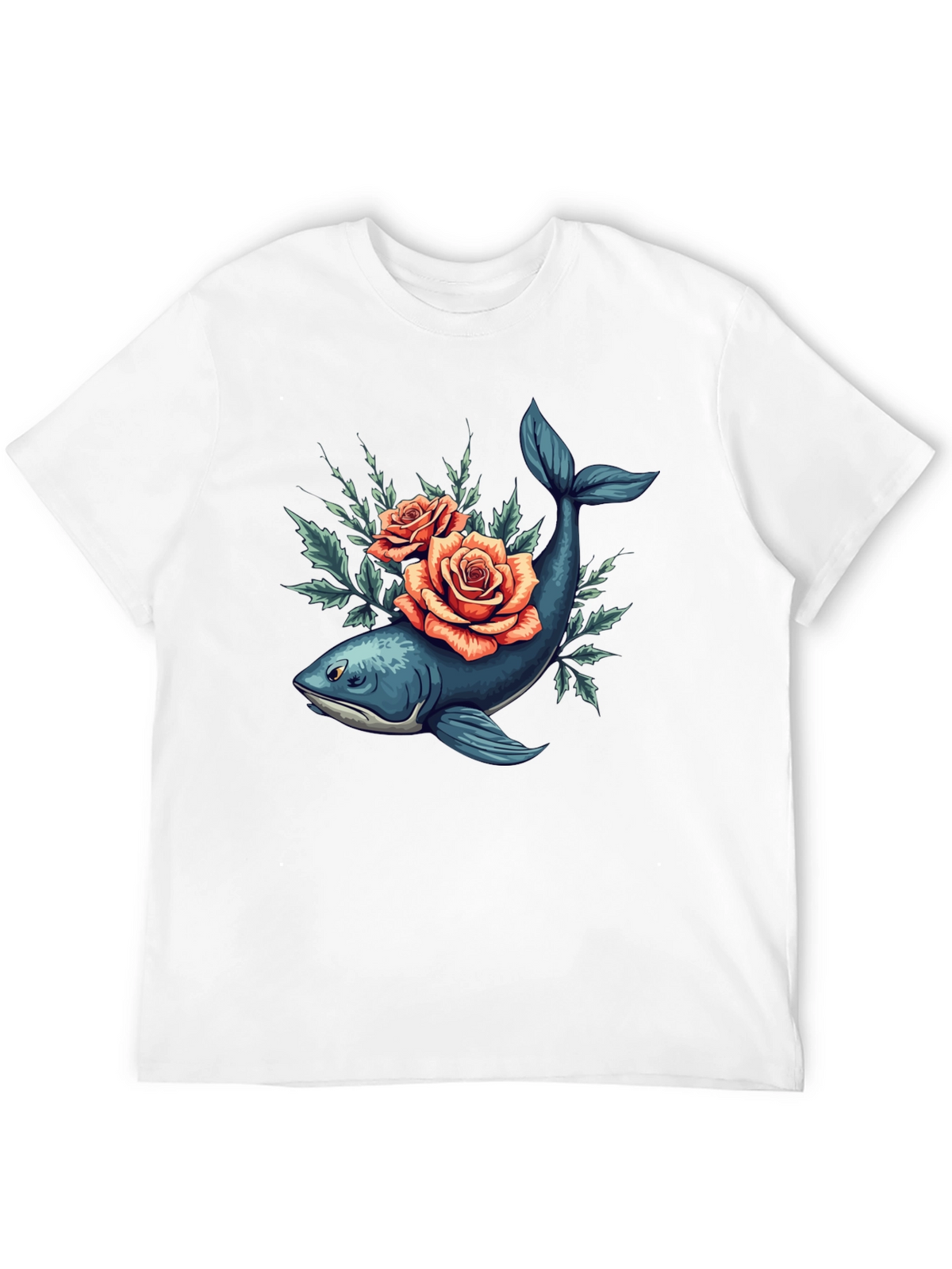 Whale & Roses Graphic Tee - Stylish Comfort