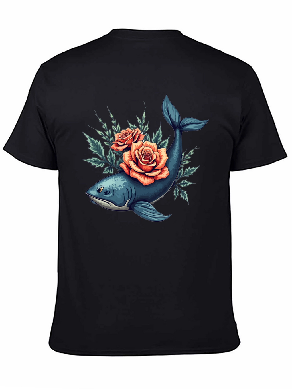 Whale & Roses Graphic Tee - Stylish Comfort