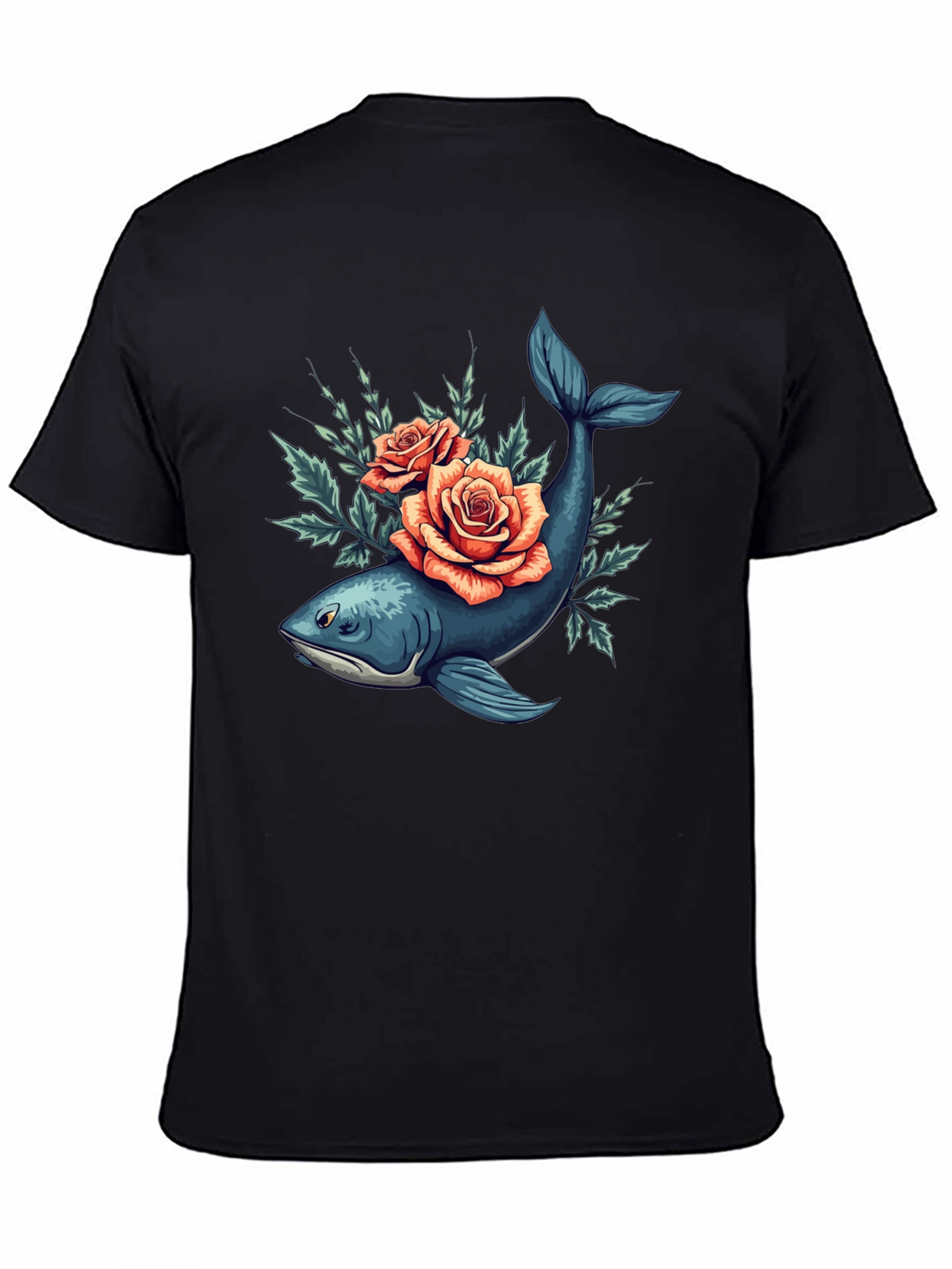 Whale & Roses Graphic Tee - Stylish Comfort
