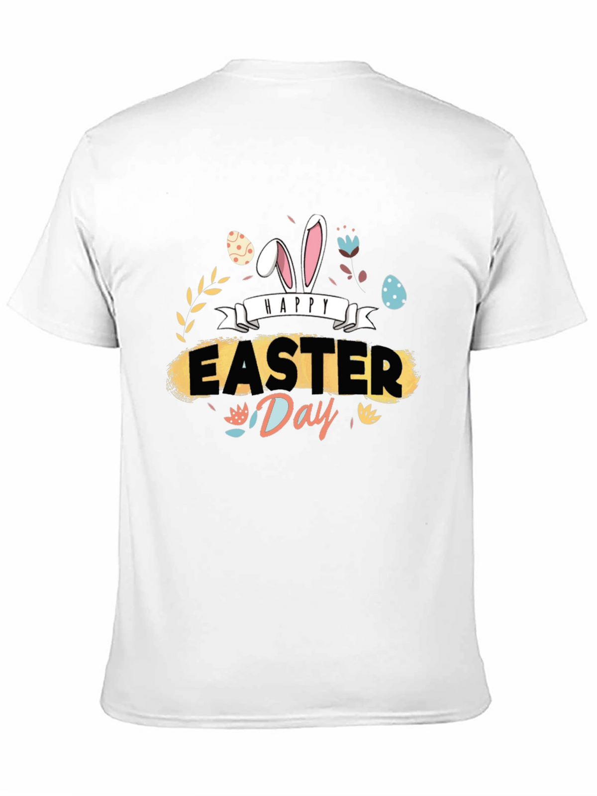 Happy Easter Day Graphic Tee - Mens Black T-Shirt