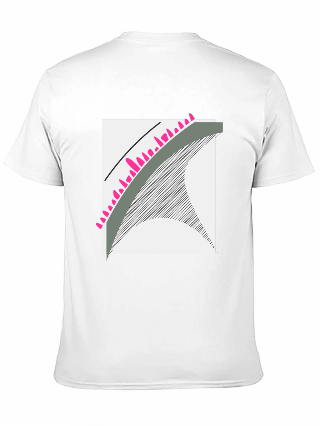 Abstract Graphic Tee - Modern Design Black Cotton