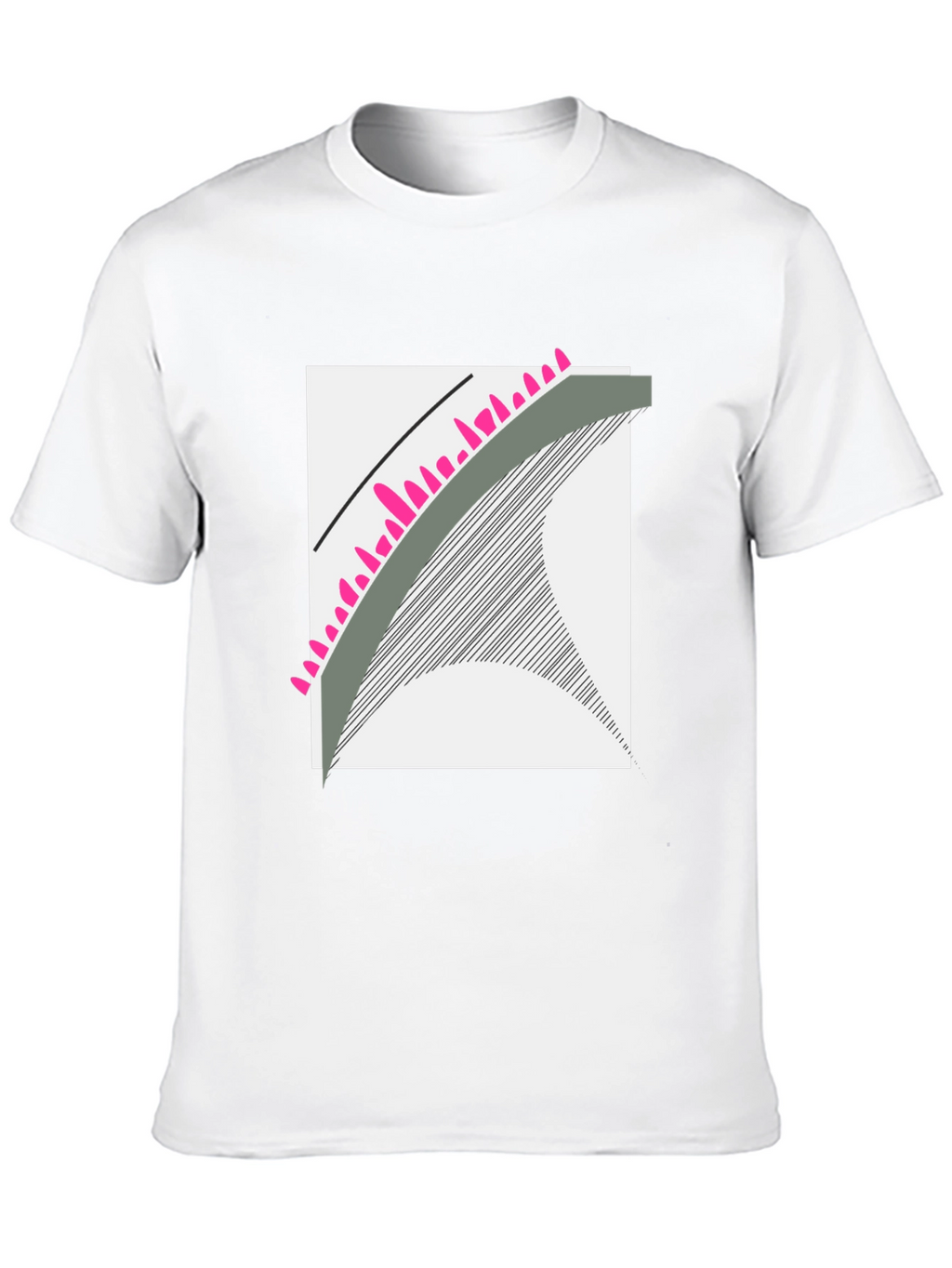 Abstract Graphic Tee - Modern Design Black Cotton