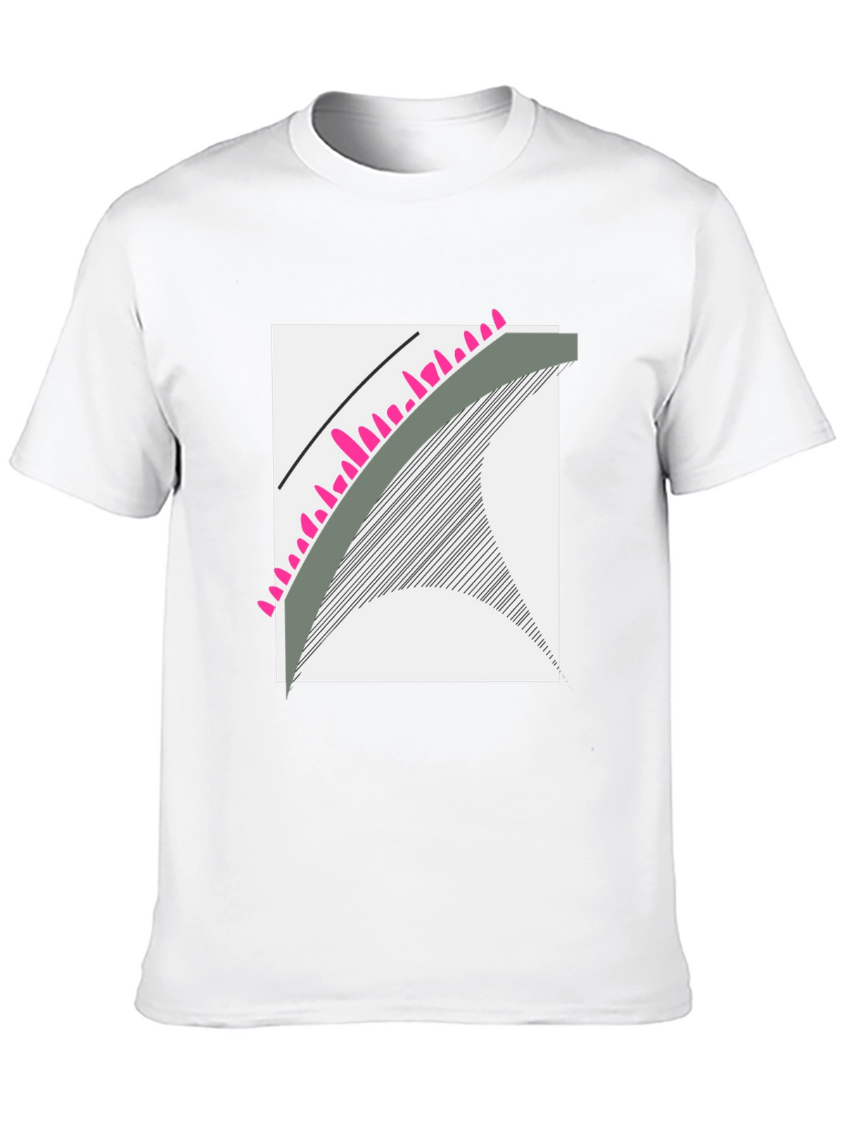Abstract Graphic Tee - Modern Design Black Cotton