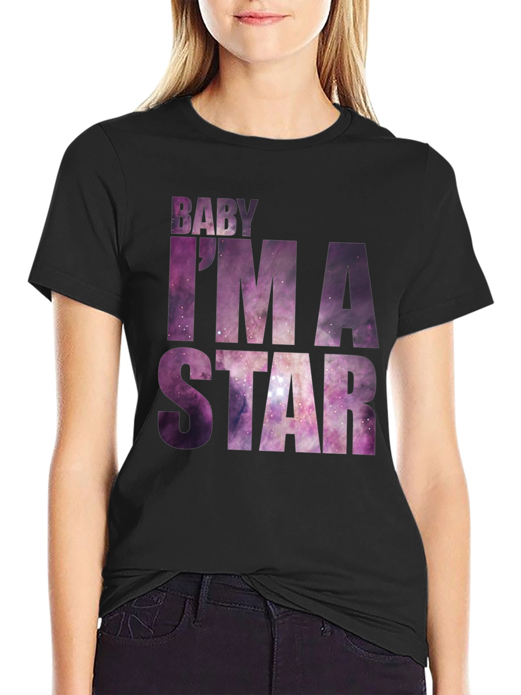 Baby Im A Star Graphic Tee - Galaxy Print