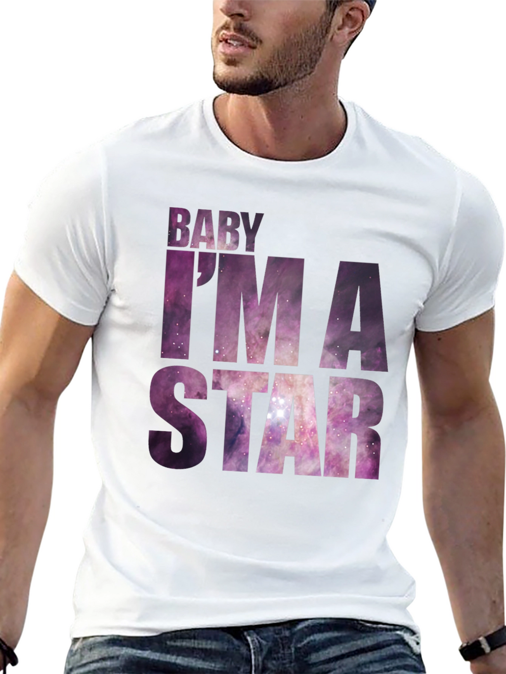 Baby Im A Star Graphic Tee - Galaxy Print