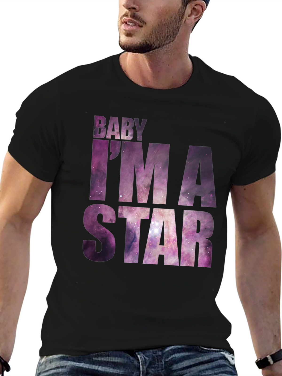 Baby Im A Star Graphic Tee - Galaxy Print