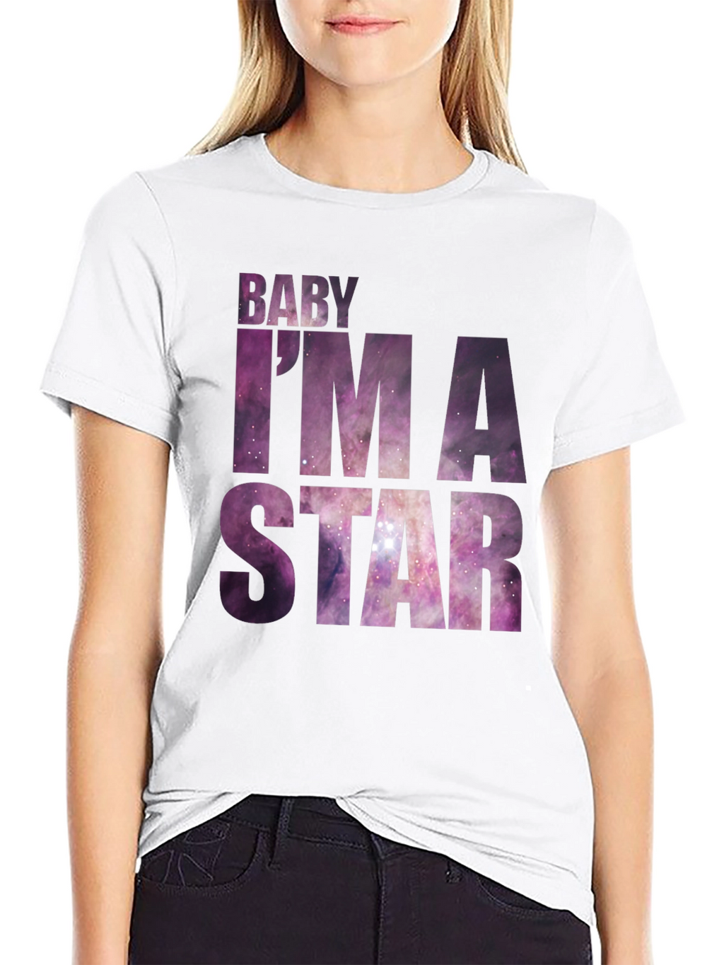 Baby Im A Star Graphic Tee - Galaxy Print