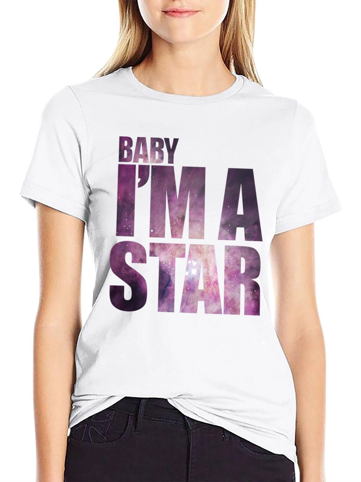 Baby Im A Star Graphic Tee - Galaxy Print