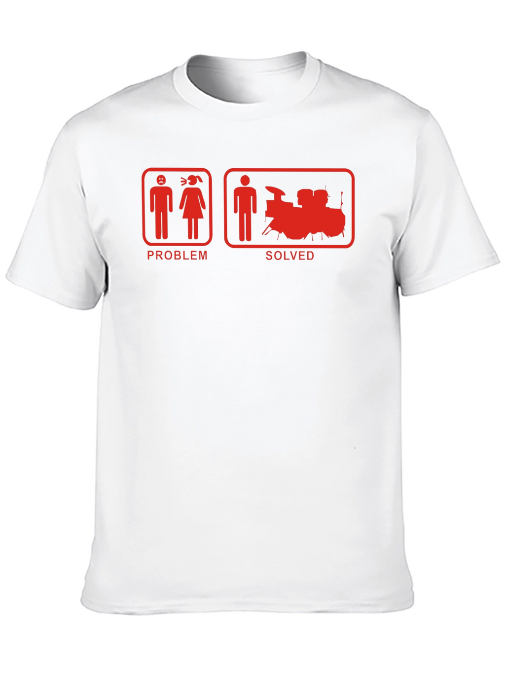 Problem Solved Drum Set Black T-Shirt