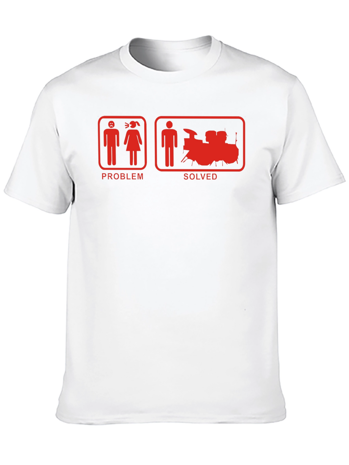 Problem Solved Drum Set Black T-Shirt