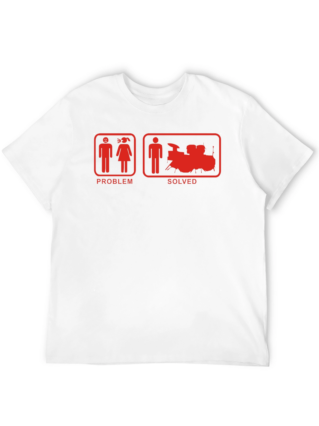 Problem Solved Drum Set Black T-Shirt