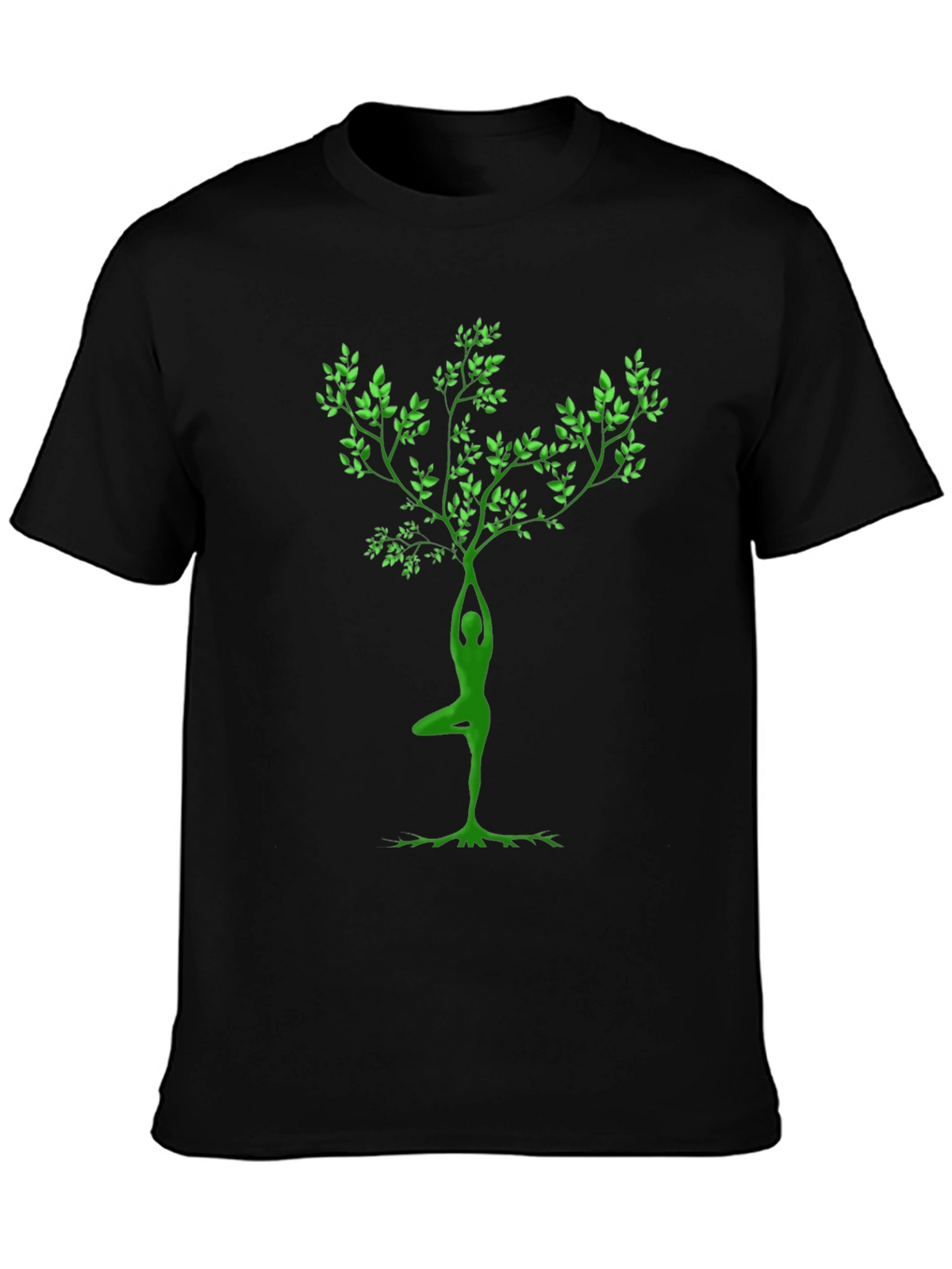 Yoga Tree Pose Graphic Black T-Shirt
