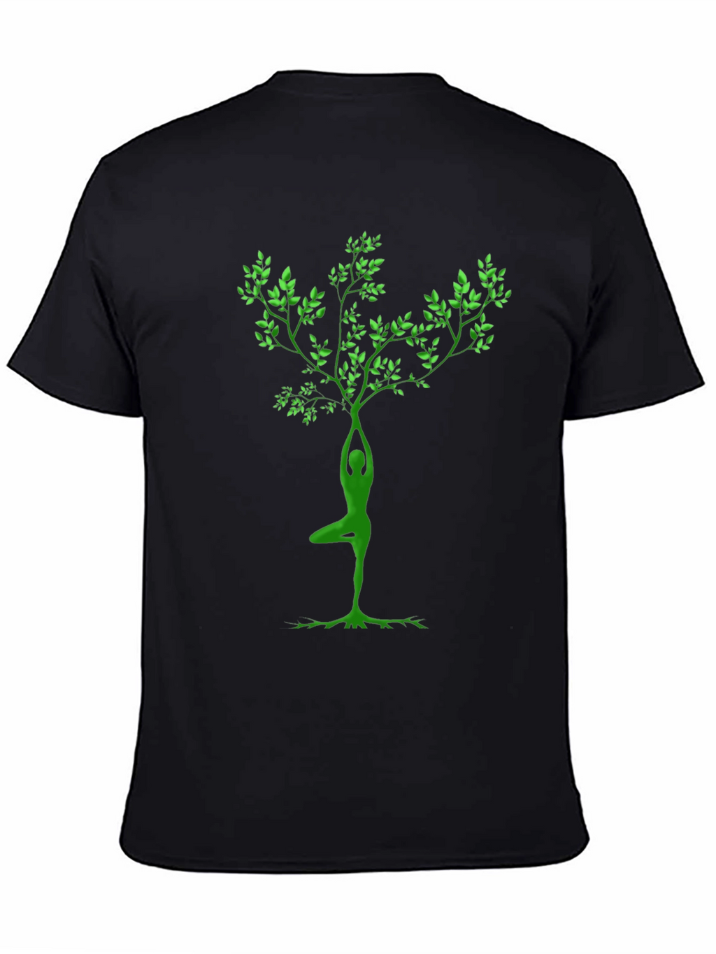 Yoga Tree Pose Graphic Black T-Shirt