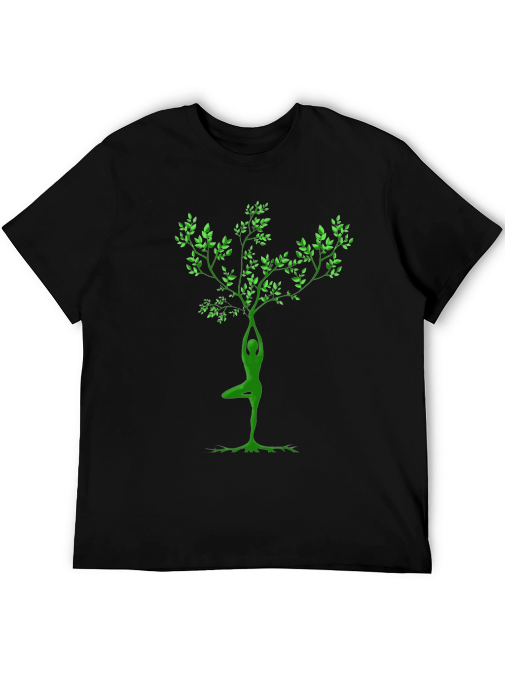 Yoga Tree Pose Graphic Black T-Shirt