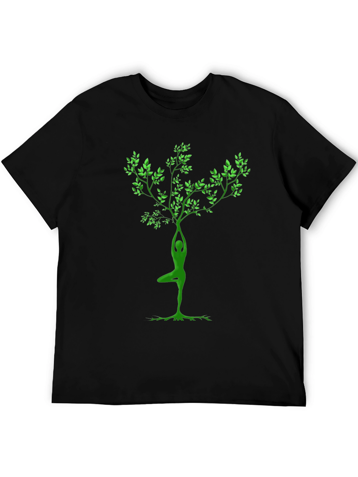 Yoga Tree Pose Graphic Black T-Shirt