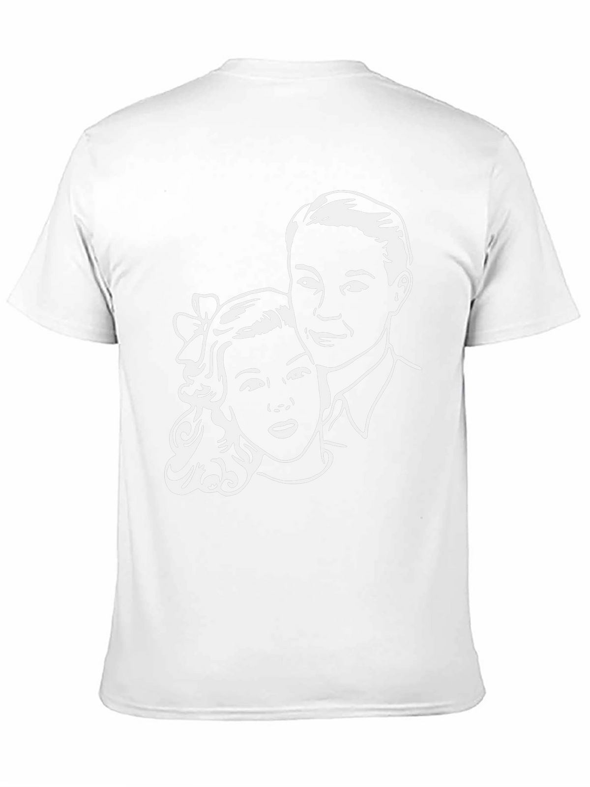 Retro Couple Graphic Tee - Classic Black T-Shirt