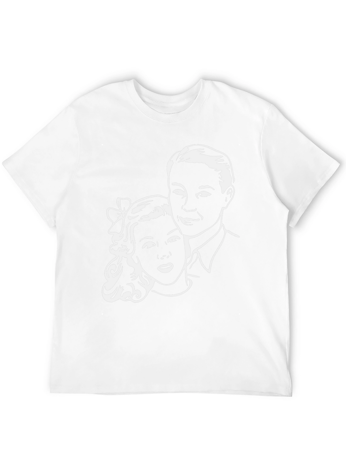 Retro Couple Graphic Tee - Classic Black T-Shirt
