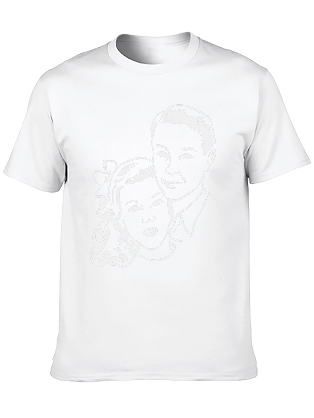 Retro Couple Graphic Tee - Classic Black T-Shirt