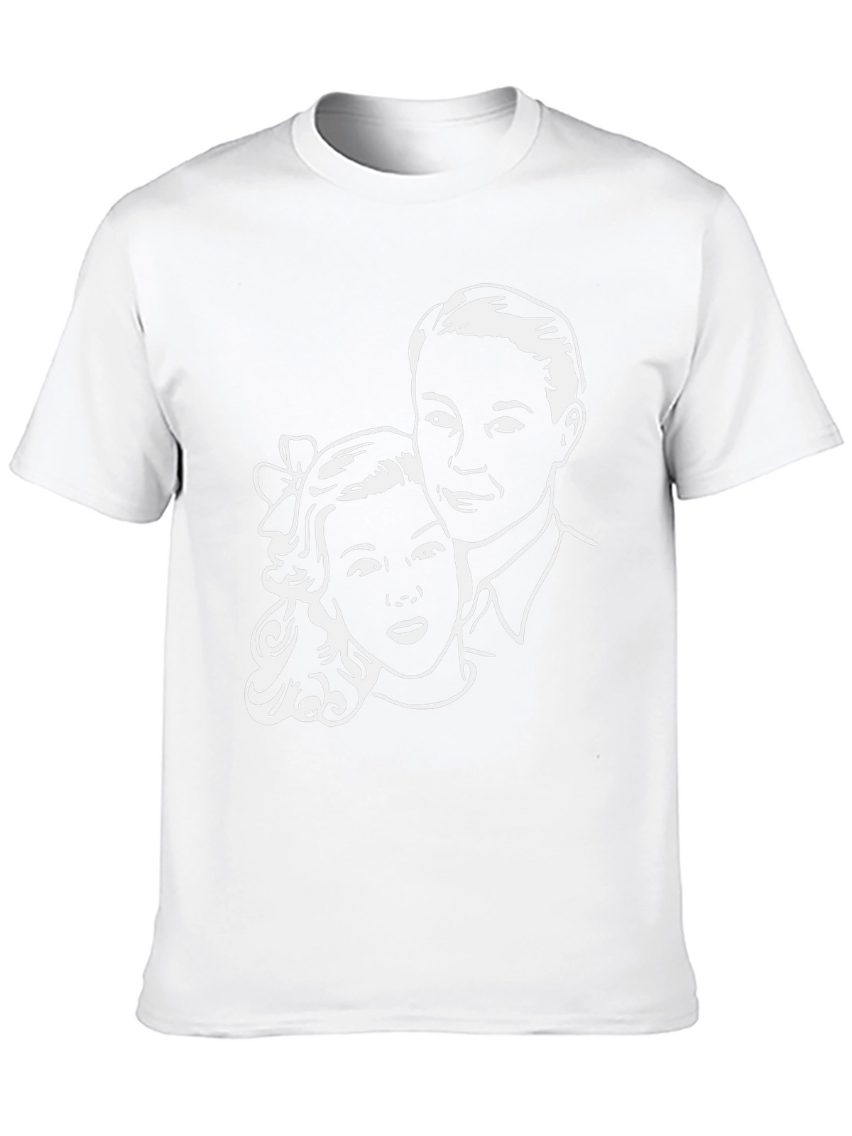 Retro Couple Graphic Tee - Classic Black T-Shirt