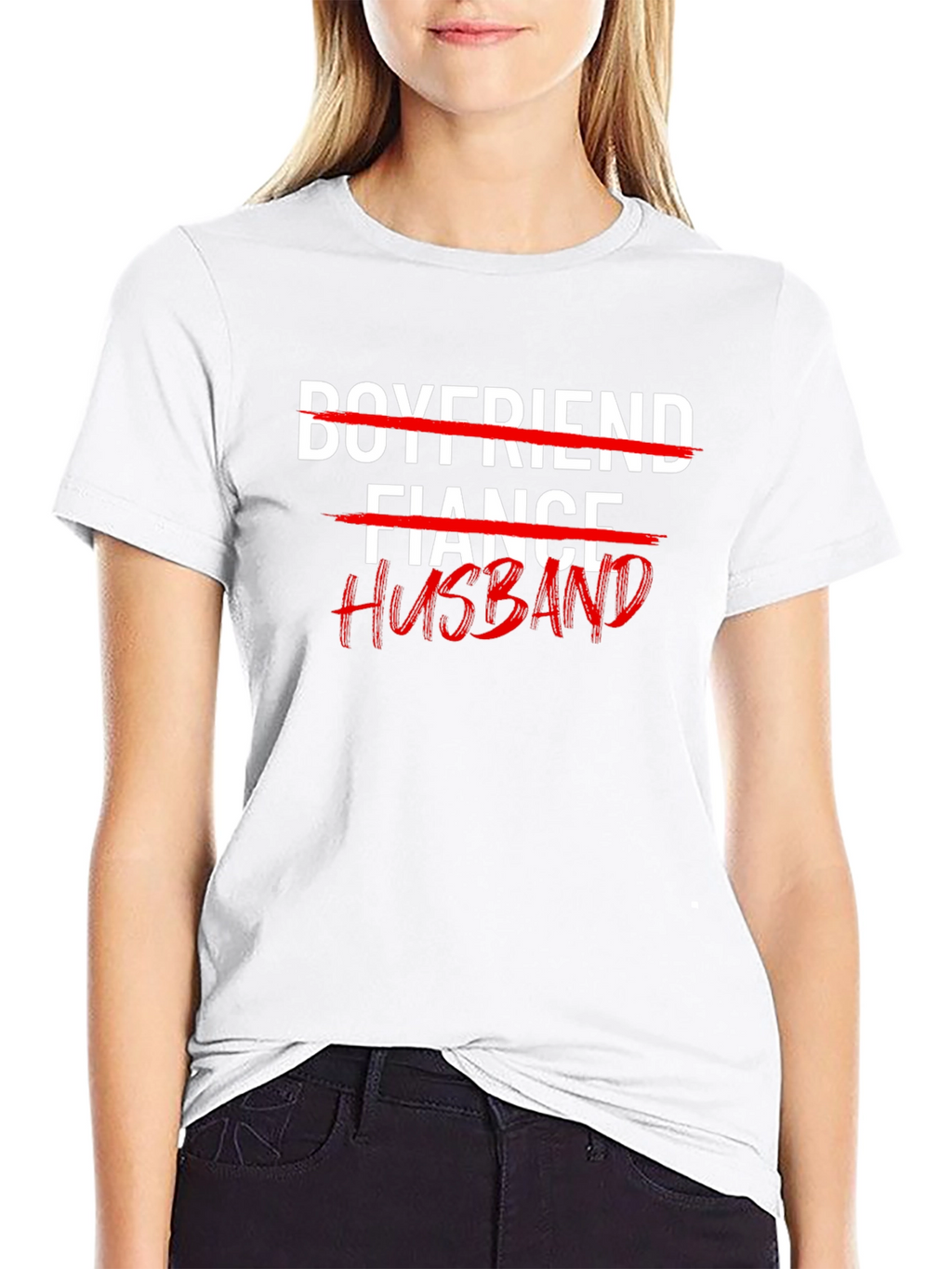 Husband T-Shirt: Crossed Out Fiance & Boyfriend Tee