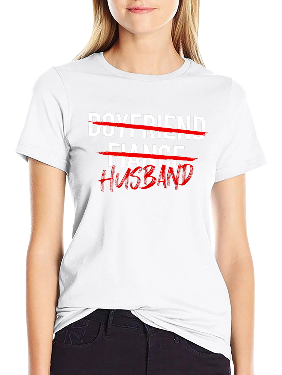 Husband T-Shirt: Crossed Out Fiance & Boyfriend Tee