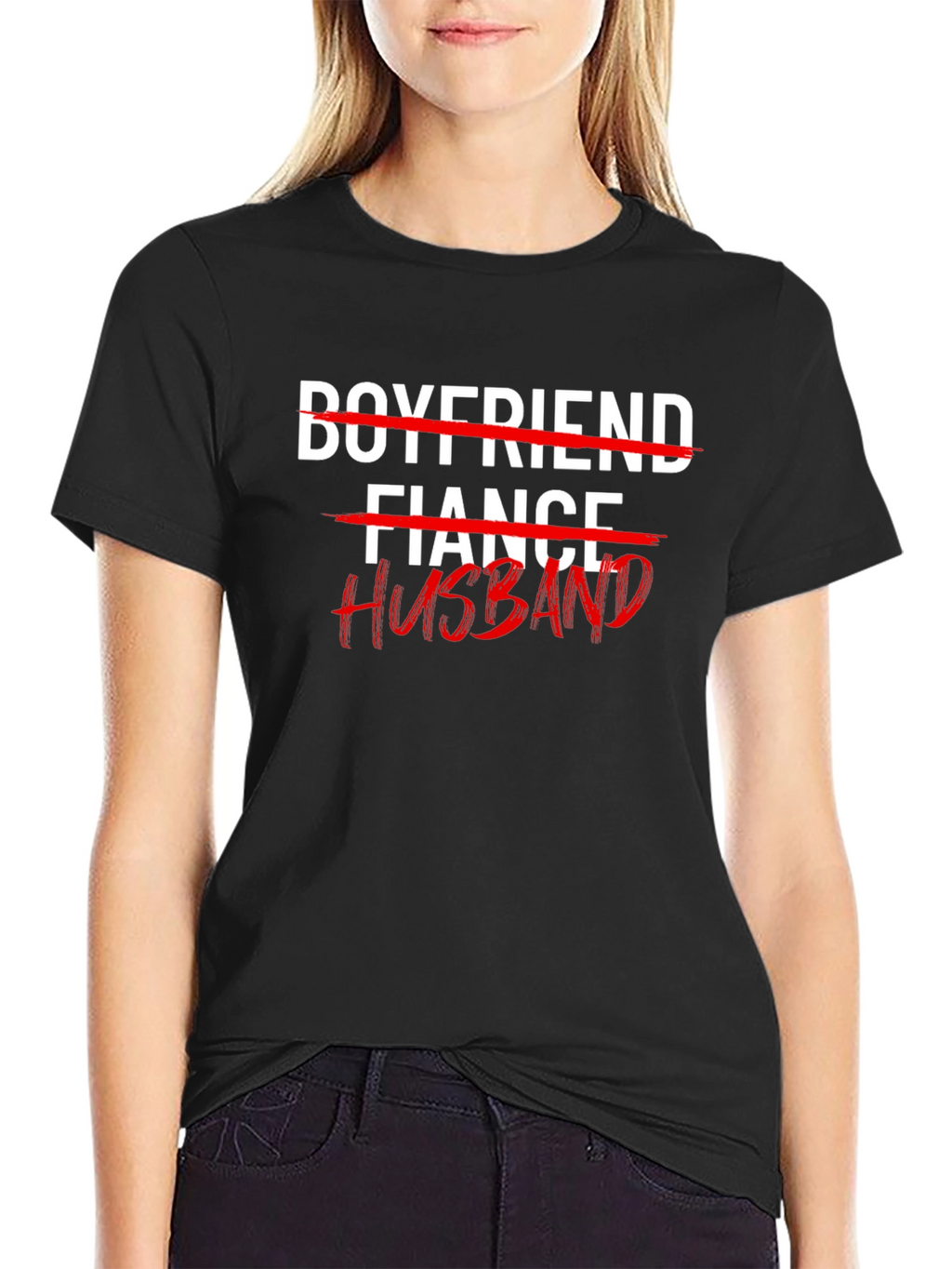 Husband T-Shirt: Crossed Out Fiance & Boyfriend Tee