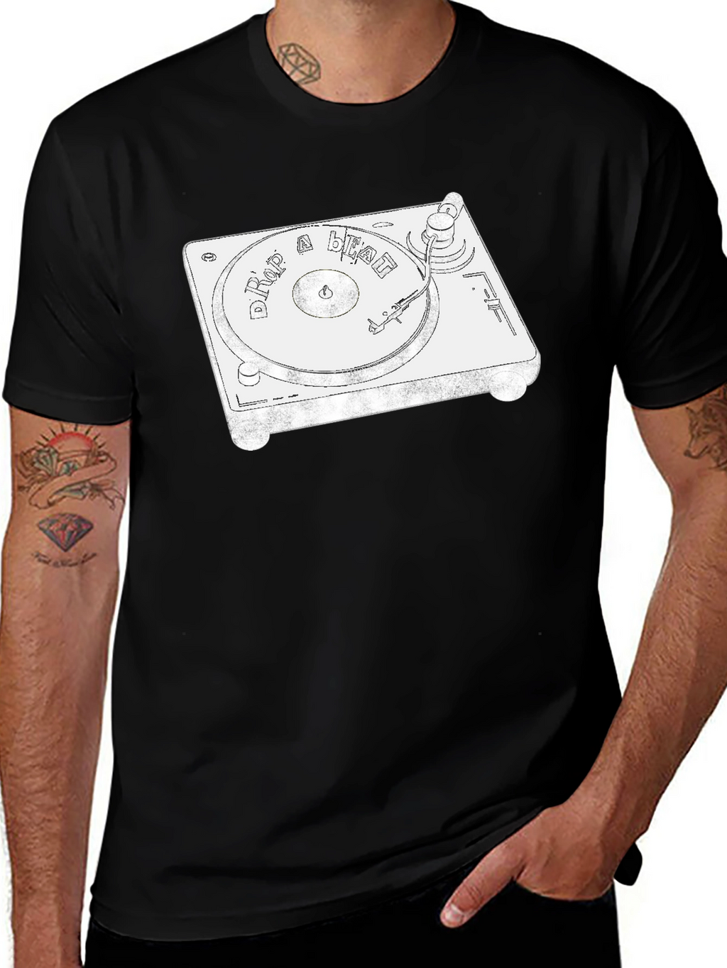 Drop a Beat DJ Turntable Graphic Tee