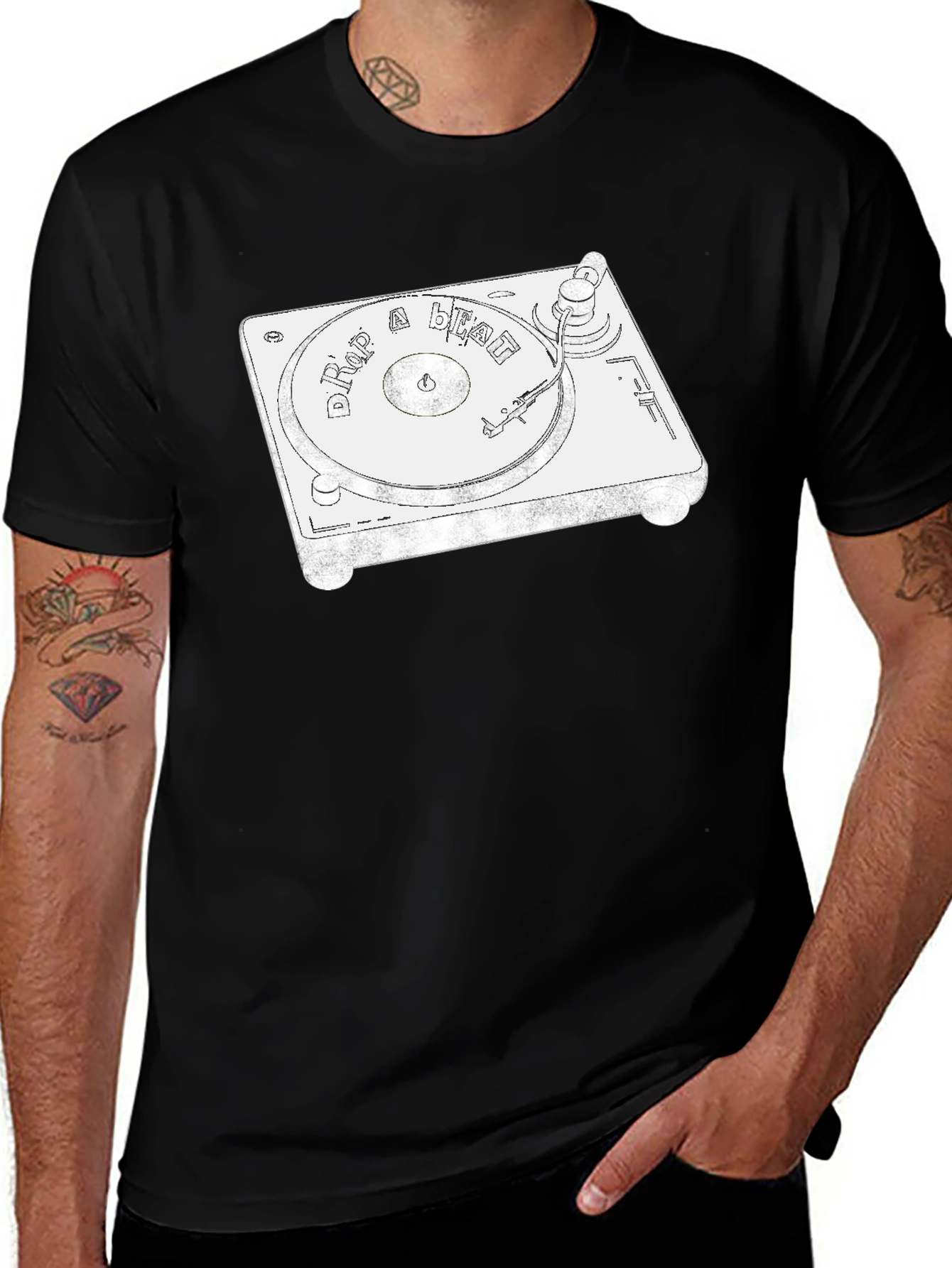 Drop a Beat DJ Turntable Graphic Tee