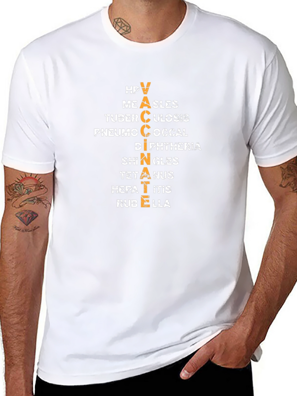Vaccinate Disease Awareness Black T-Shirt