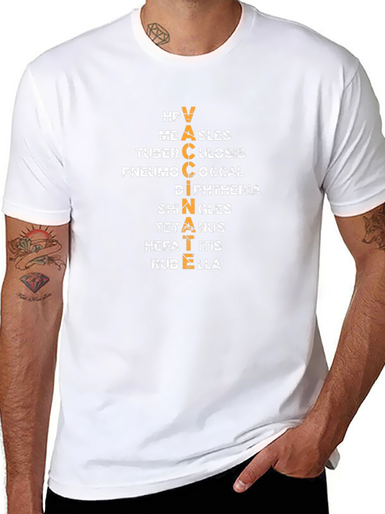 Vaccinate Disease Awareness Black T-Shirt