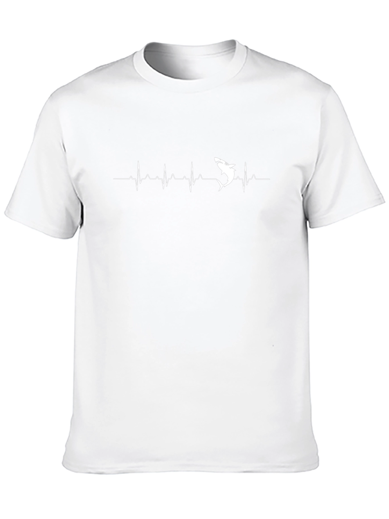 Shark Heartbeat Graphic T-Shirt - Black