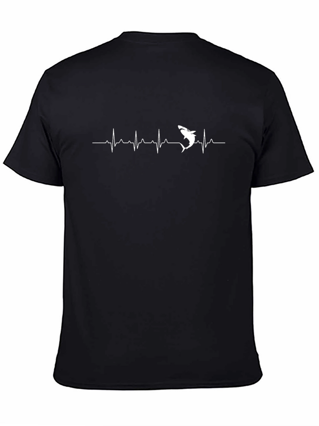 Shark Heartbeat Graphic T-Shirt - Black