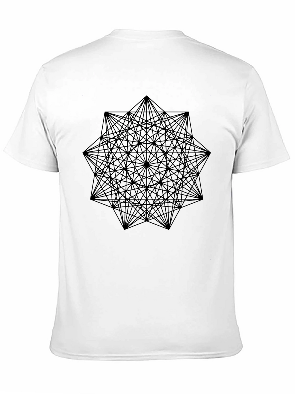 Geometric Starburst Graphic Tee - Black