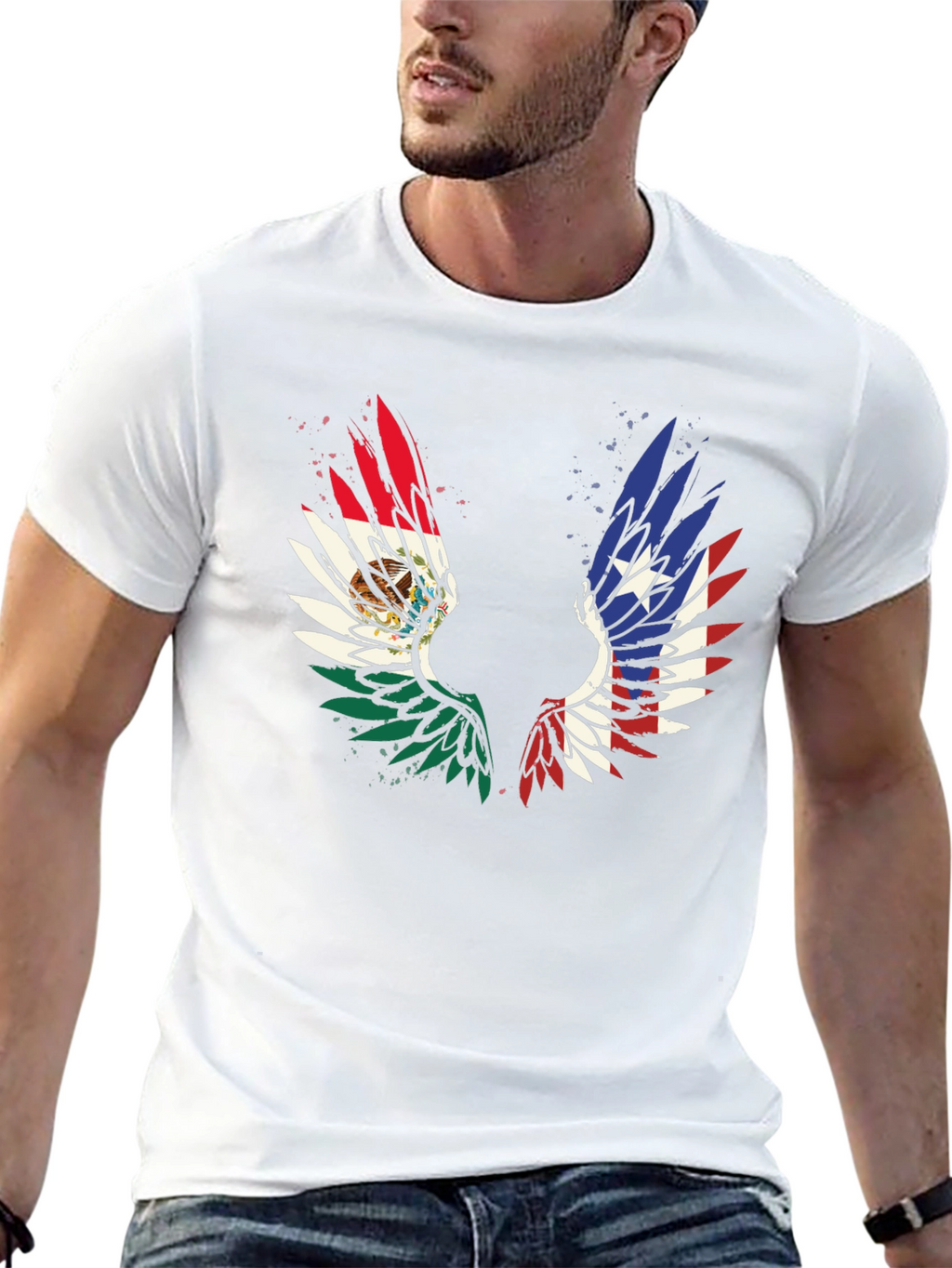 Mexico-Texas Wings Graphic T-Shirt