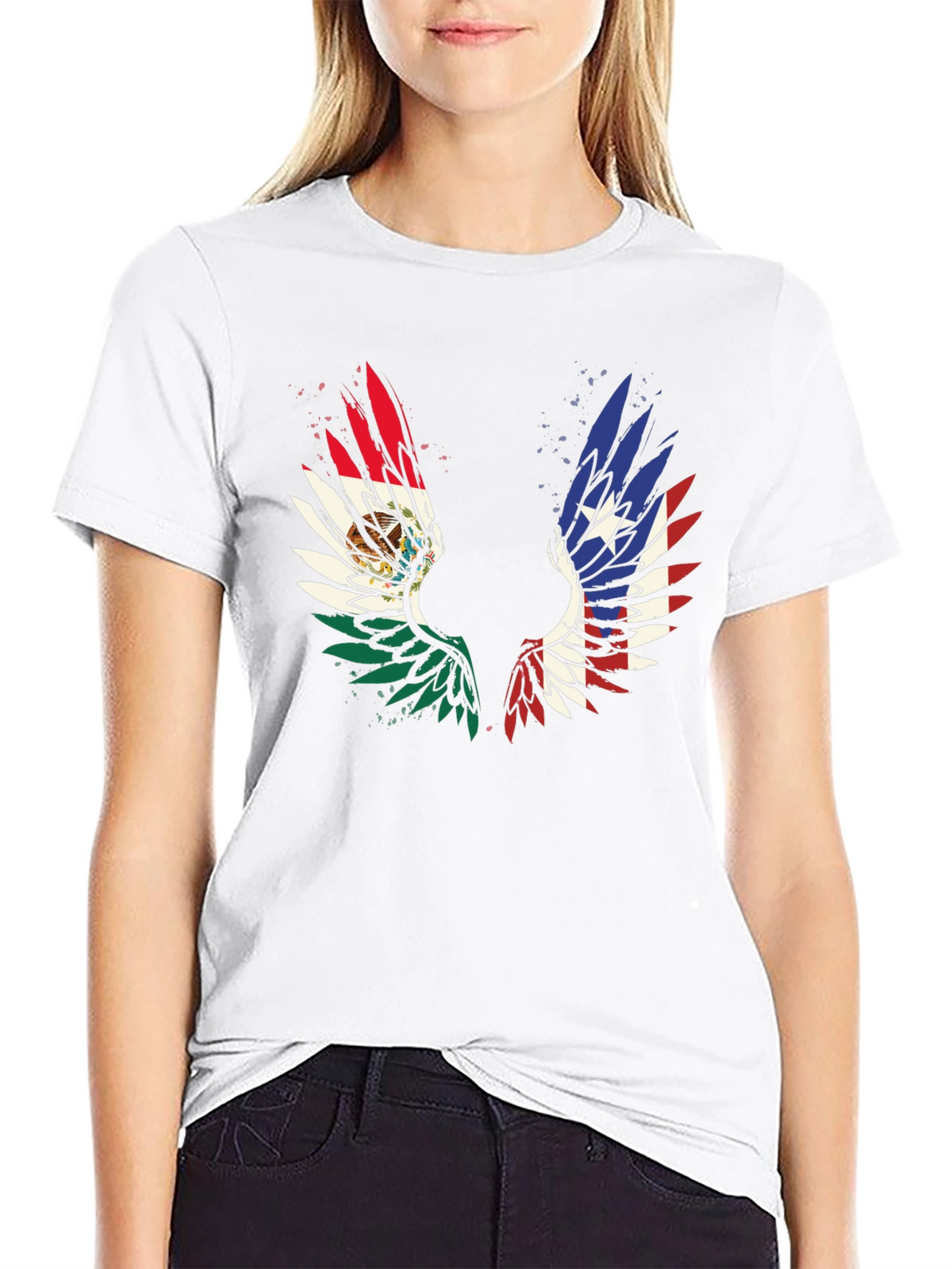 Mexico-Texas Wings Graphic T-Shirt