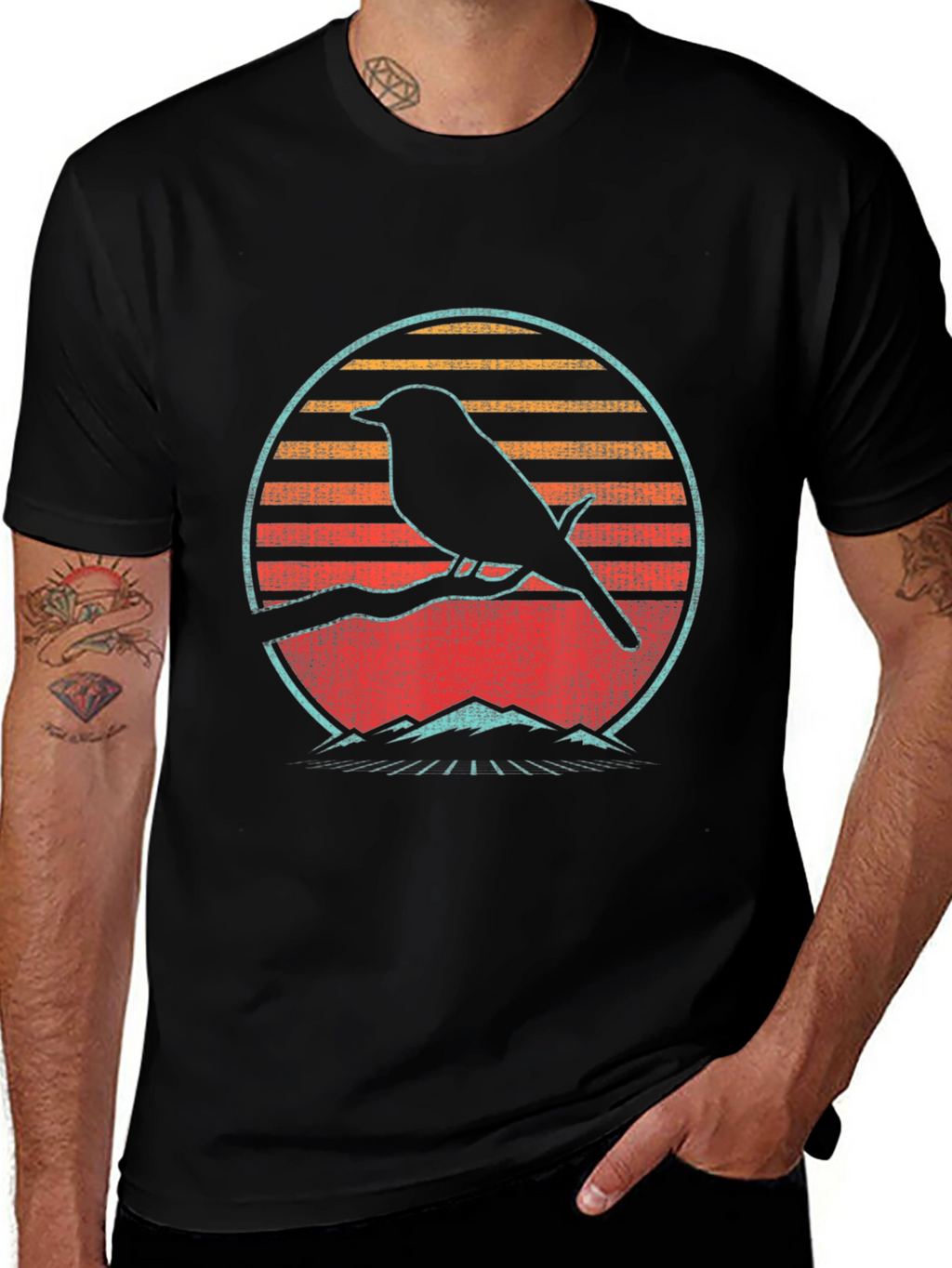 Retro Bird Silhouette Graphic Tee