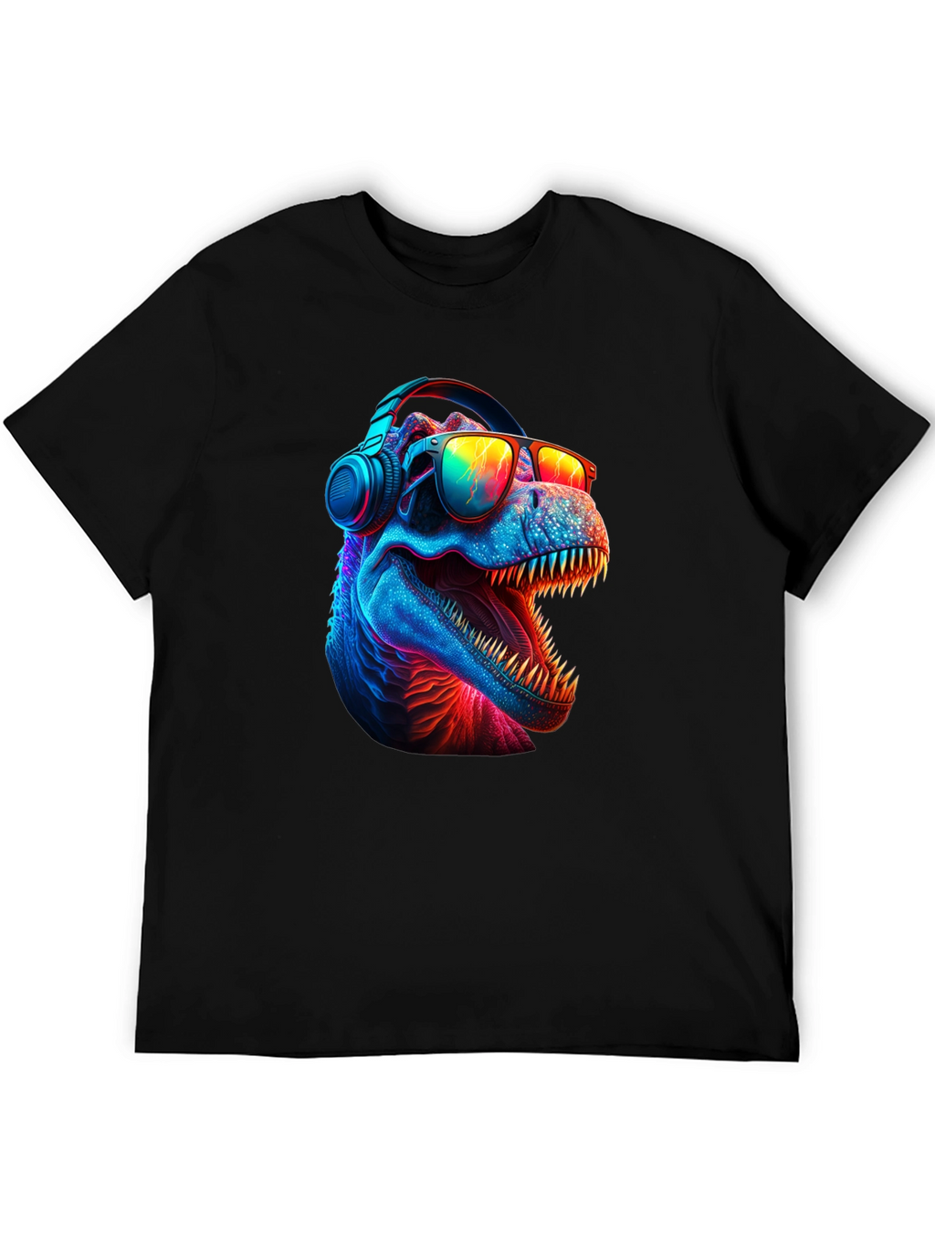 Cool Dino T-Shirt - Dinosaur with Headphones & Sunglasses