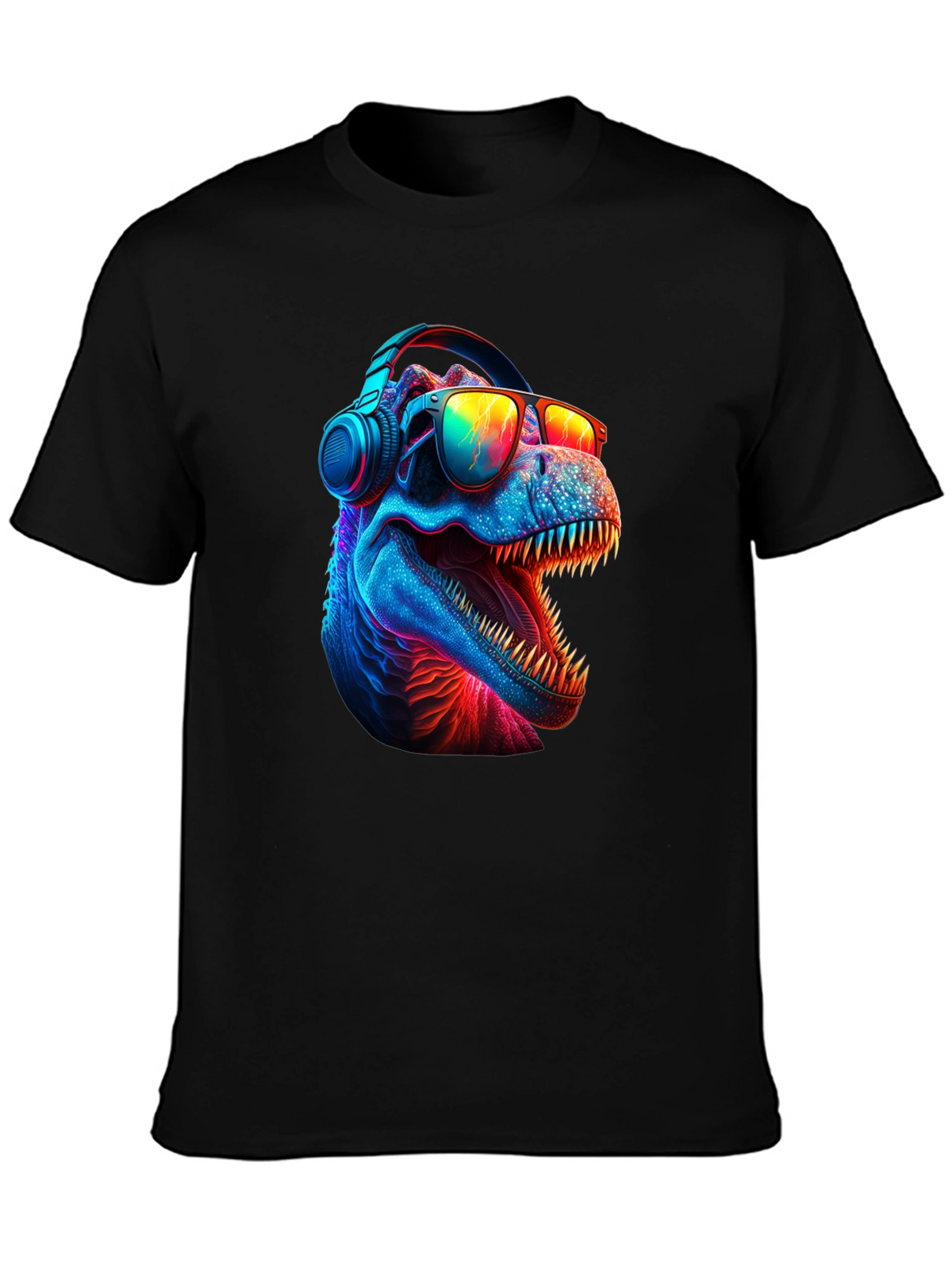 Cool Dino T-Shirt - Dinosaur with Headphones & Sunglasses