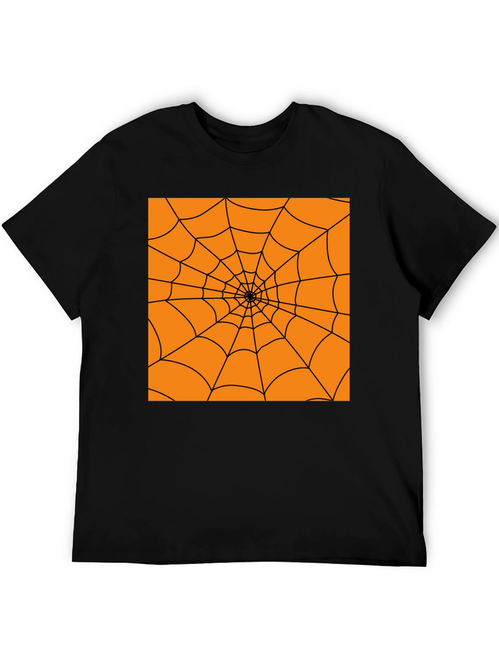 Halloween Spider Web Graphic Tee - Black