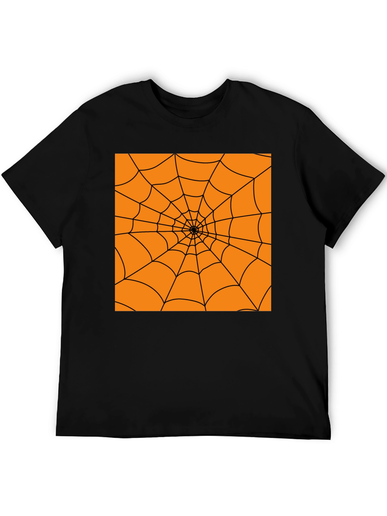 Halloween Spider Web Graphic Tee - Black