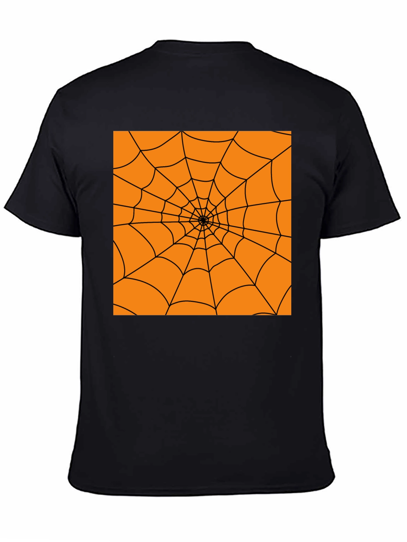 Halloween Spider Web Graphic Tee - Black