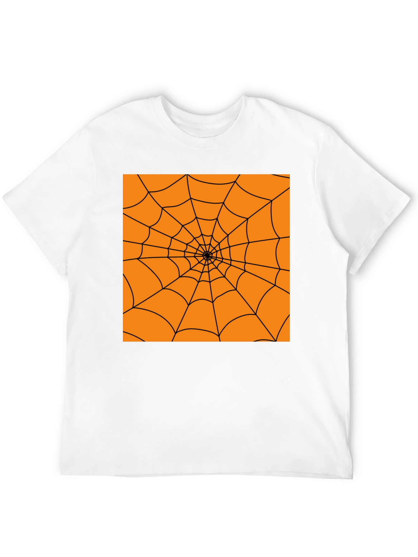 Halloween Spider Web Graphic Tee - Black