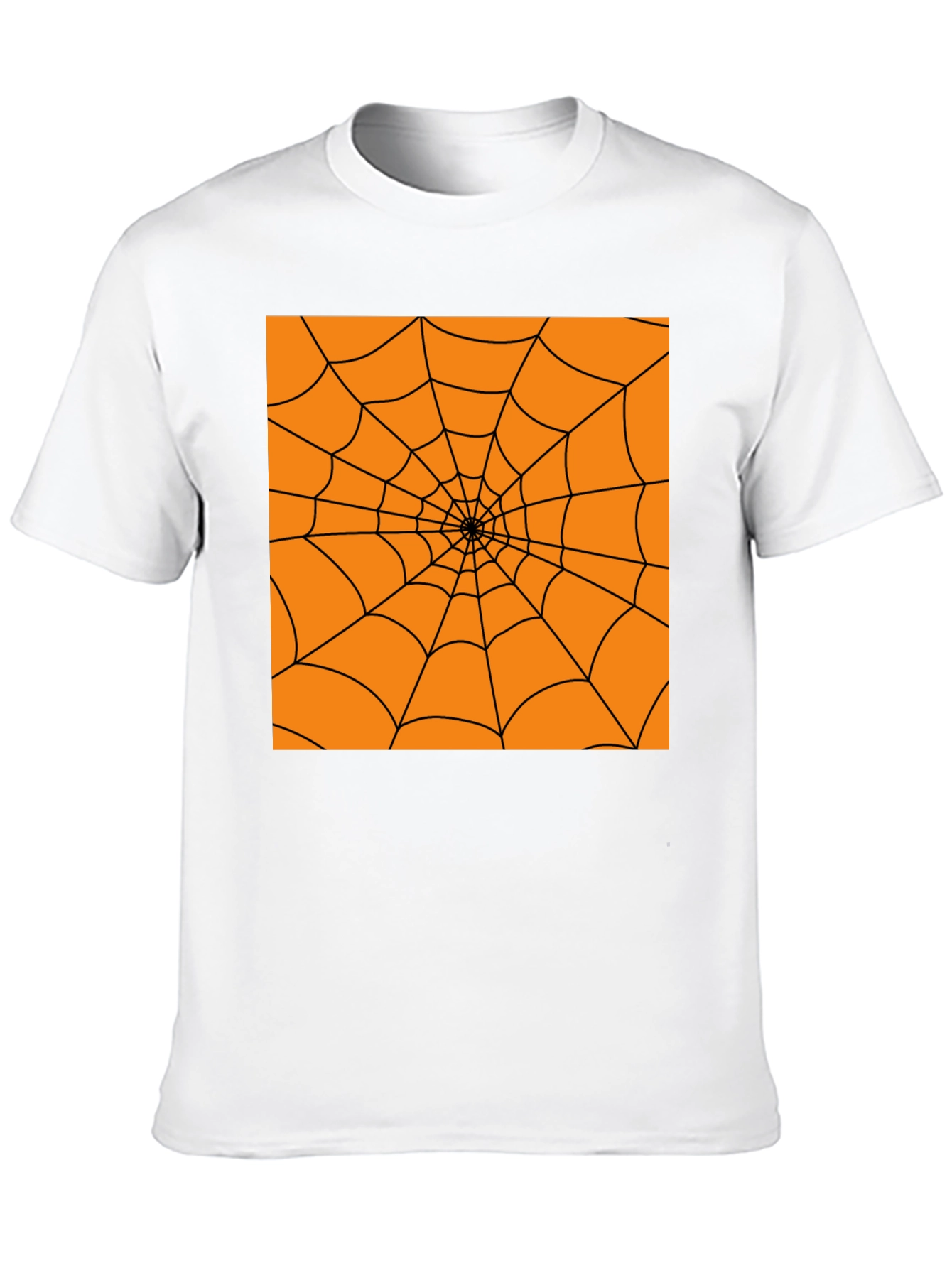 Halloween Spider Web Graphic Tee - Black