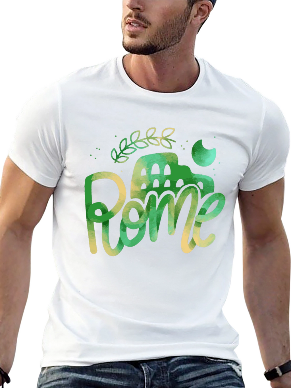 Rome Italy Black Graphic Tee
