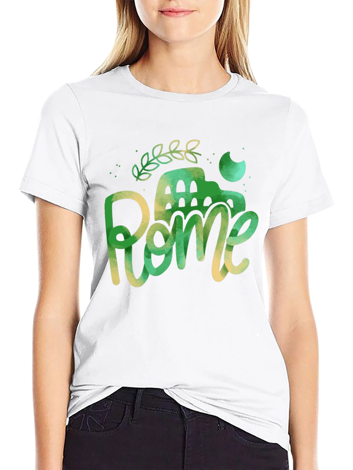 Rome Italy Black Graphic Tee