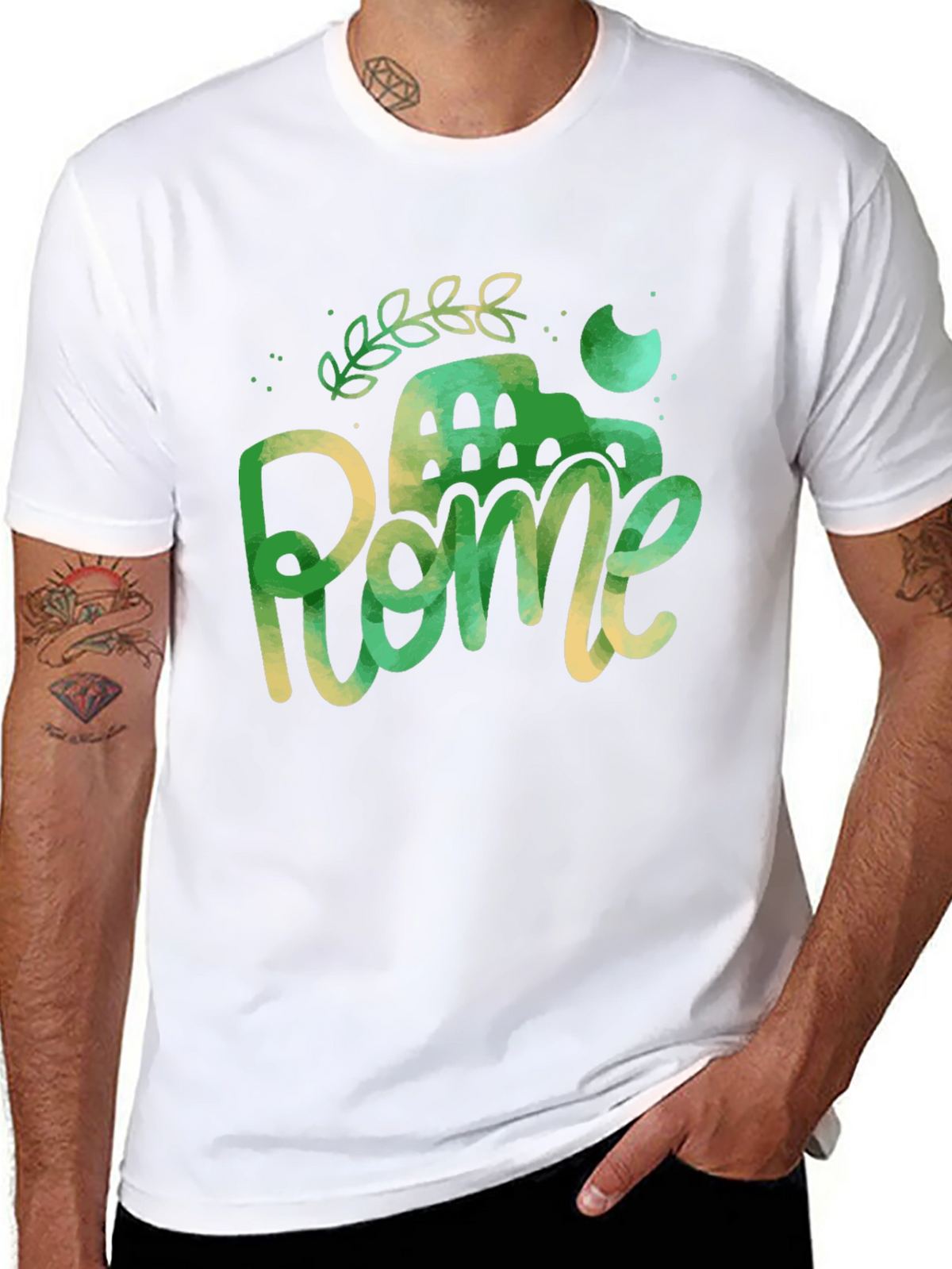 Rome Italy Black Graphic Tee
