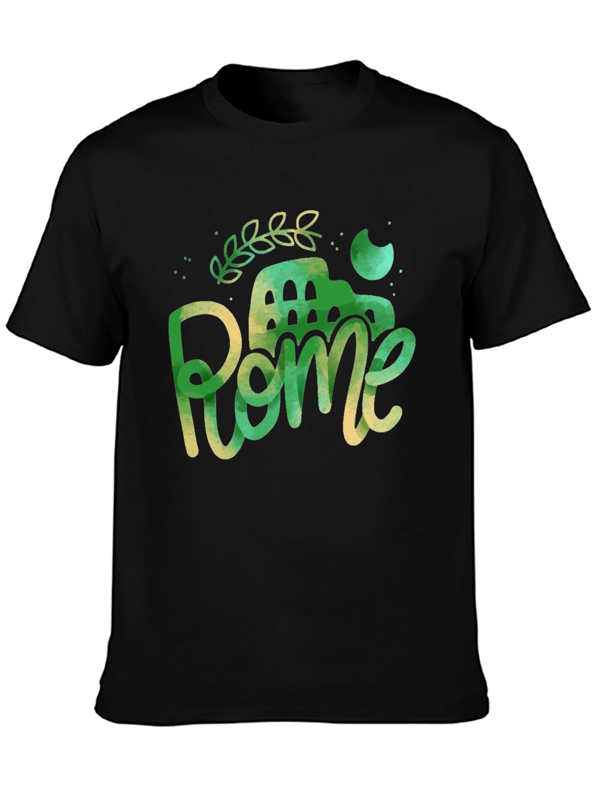 Rome Italy Black Graphic Tee