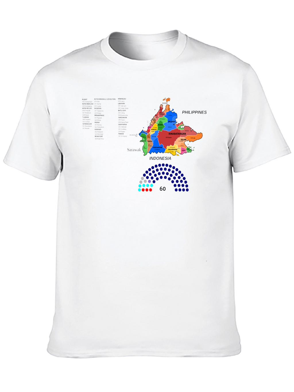 Sabah Map T-Shirt - Borneo Malaysia Design