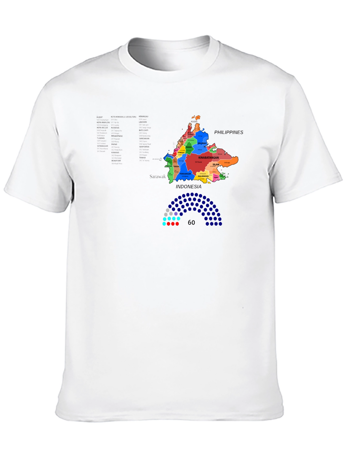 Sabah Map T-Shirt - Borneo Malaysia Design